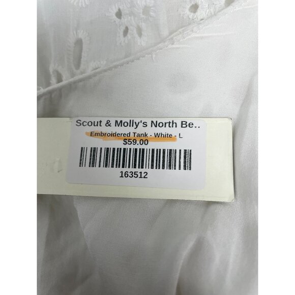 Pinch White Embroidered Eyelet Ruffle Tank Top Size L - New - Picture 6 of 7